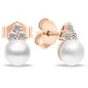 Brilio Silver Gold-plated jewelry set with real pearls SET228R (pakabukas, earrings)