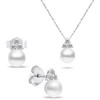 Brilio Silver Brilio Sidabrinis Sidabrinis jewelry set with real pearls SET228W (pakabukas, earrings)