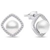 Brilio Silver Brilio Sidabrinis Timeless sidabrinis auskarai su perlu ir cirkoniais EA785W