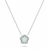 Brilio Silver Matching jewelry set with opals and zircons Flowers SET289W (pakabukas, earrings)