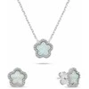Brilio Silver Matching jewelry set with opals and zircons Flowers SET289W (pakabukas, earrings)