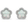 Brilio Silver Matching jewelry set with opals and zircons Flowers SET289W (pakabukas, earrings)