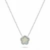 Brilio Silver Charming jewelry set with opals and zircons Flowers SET289WP (pakabukas, earrings)