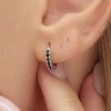 Brosway Fancy Mystery Juodas FMB84 sidabrinis hoop single earring