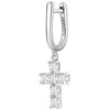 Brosway Sidabrinis vienetiniai auskarai Cross Fancy Infinite Baltas FIW22