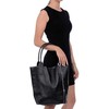 Carla Ferreri Women's leather Hobo handbag CF1619 Nero