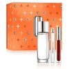 Clinique „Perfectly Happy“ rinkinys: kvepalai 50 ml + kvepalai 10 ml + drėkinamasis lūpų blizgis 3,4 ml