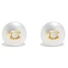Coach Brass earrings with synthetic pearl 37351511GLD107