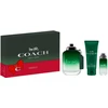 Set Coach: Žalias Eau De Toilette For Men, 100 ml + Žalias Eau De Toilette For Men, 15 ml + Žalias Dušo želė Body All Skin Types, 100 ml
