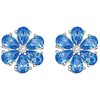 Crystalp Gėlių auskarai su mėlynais kristalais Flower Kiss 42288.AQU.R