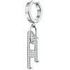 Diesel Single steel earring with crystals D Logo DX1706040