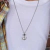 Diverse Plieninis vyriškas karoliai su cirkonio inkaru N1000502