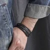 Diverse Vyriška juoda odinė apyrankė B1000837