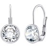 Elegantiški sidabrinis auskarai su skaidriu Swarovski cirkoniu SILVEGOB70607S