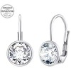 Elegantiški sidabrinis auskarai su skaidriu Swarovski cirkoniu SILVEGOB70607S