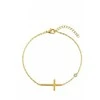 Emily Westwood Delicate steel bracelet with cross EWB260608G