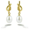 Emily Westwood Gold-plated dangle earrings with pearls EWE260731G