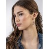 Emily Westwood Plieniniai žiediniai auskarai su rožiniu kvarcu Eden EWE23040S