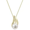 Evolution Group Charming auksinis pakabukas with real pearl and dazzling diamonds 92PB00051