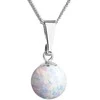 Evolution Group Charming sidabrinis pakabukas with synthetic baltas opal 12050.1
