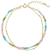 Evolution Group Double auksinis-plated bracelet with colored stones 13114.3