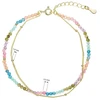 Evolution Group Double auksinis-plated bracelet with colored stones 13114.3