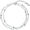 Evolution Group Double sidabrinis bracelet with howlites 13115.1