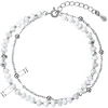 Evolution Group Double sidabrinis bracelet with howlites 13115.1