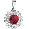 Evolution Group Blizgantis pakabukas su raudonu Swarovski kristalu „Gėlė“ 54032.3 siam