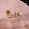 Evolution Group Gold-plated steel earrings Four-leaf clovers 41006.1