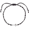 Evolution Group Juodas textile bracelet with cross 13023.3 juodas