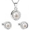 Evolution Group Luxury sidabrinis rinkinys su tikrais perlais Pavon 29022.1