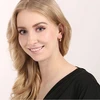 Evolution Group Matching auksinis-plated earrings Waves with zircons 11542.1/AU