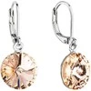 Evolution Group Derantys kabantys auskarai su Swarovski kristalais 51078.3 šviesiai persikinės spalvos