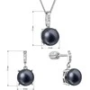 Evolution Group Pearl rinkinys su cirkoniais Pavona 29072.3B juodas (auskarai, grandinėlė, pakabukas)