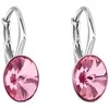 Evolution Group Rožiniai ovalūs auskarai su Swarovski kristalais 31276.3 rose