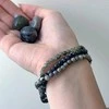 Evolution Group Karoliukų apyrankių rinkinys iš mineralinių akmenėlių 43043.3 juodas