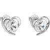 Evolution Group Sidabrinis auskarai su Swarovski baltas širdele 31259.1