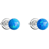 Evolution Group Sidabrinis earrings with mėlynas synthetic opals 11246.3 mėlynas