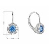 Evolution Group Sidabrinis girl´s earrings with zircons 11474.3 aqua