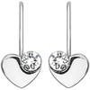 Evolution Group Sidabrinis širdies auskarai su Swarovski 31299.1 baltas