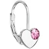Evolution Group Sidabrinis širdies auskarai su Swarovski 31299.3 Rose