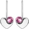 Evolution Group Sidabrinis širdies auskarai su Swarovski 31299.3 Rose
