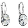 Evolution Group Sidabriniai ovalūs auskarai su Swarovski kristalais 31276.5 mėlyno atspalvio