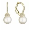Evolution Group putojantis Geltona Gold Real Pearl Dangle auskarai 91P00022