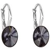 Evolution Group Žėrintys ovalūs auskarai su Swarovski kristalais 31276.3 grafito spalvos