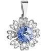 Evolution Group Žėrintis pakabukas su mėlynu Swarovski kristalu „Gėlė“ 54032.3 safyras