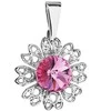 Evolution Group Žėrintis pakabukas su rožiniu Swarovski kristalu „Gėlė“ 54032.3 rožė