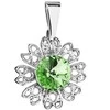 Evolution Group Žėrintis pakabukas su žaliu Swarovski kristalu „Gėlė“ 54032.3 peridotas