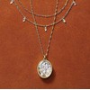 Fossil Dvigubai paauksuotas vėrinys su kristalais JF04894710